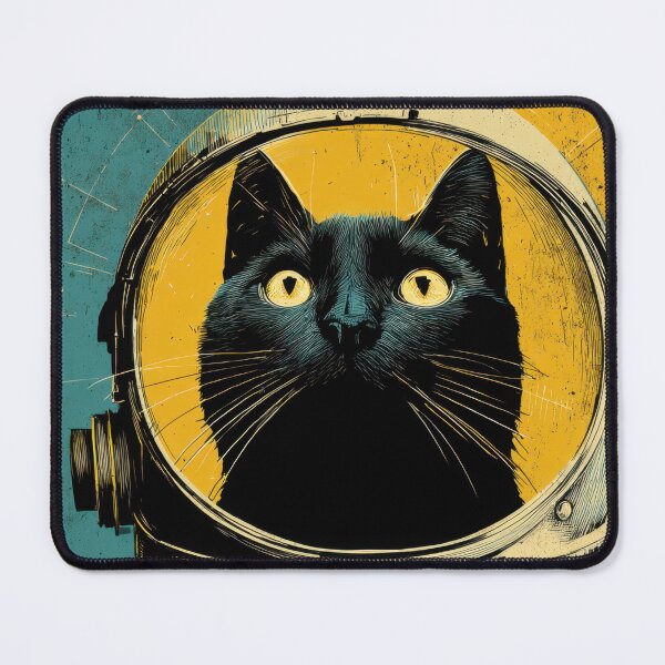 Item preview, Black cat in an astronaut helmet designed and sold by anytka.