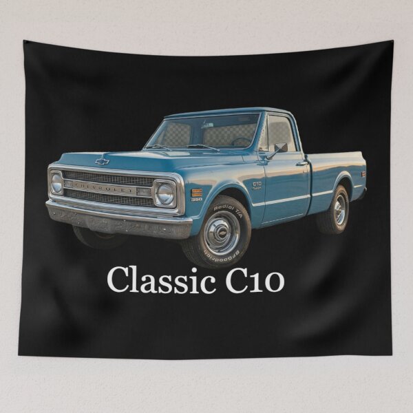 Item preview, 1969 Classic Pickup Truck – Vintage Blue American Truck – Retro Automotive Art designed and sold by Zippy Creation.