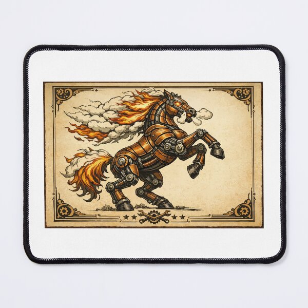 Item preview, Wild Untamed Steampunk Mustang designed and sold by furrydrool.