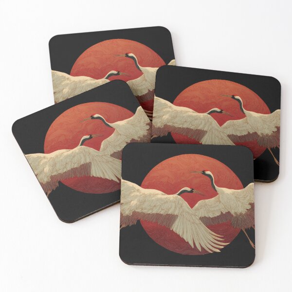 Item preview, Cranes flying in front of red sun designed and sold by anytka.