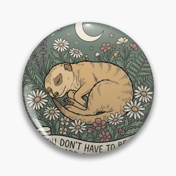Item preview, Sleeping Meerkat You Don’t Have To Be On Guard Cottagecore Anxiety Relief Sticker designed and sold by AlexBloomStudio.