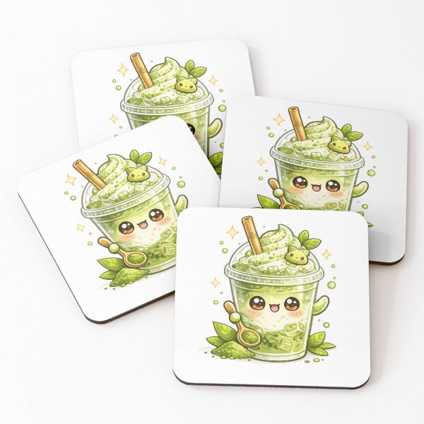 Item preview, Matcha Green Tea Iced Latte Kawaii  designed and sold by redsharkuk.