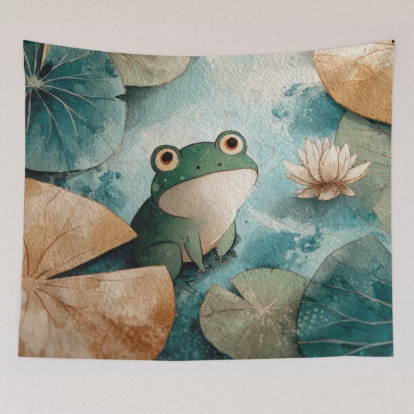 Item preview, Frog on lily pads flowers designed and sold by anytka.
