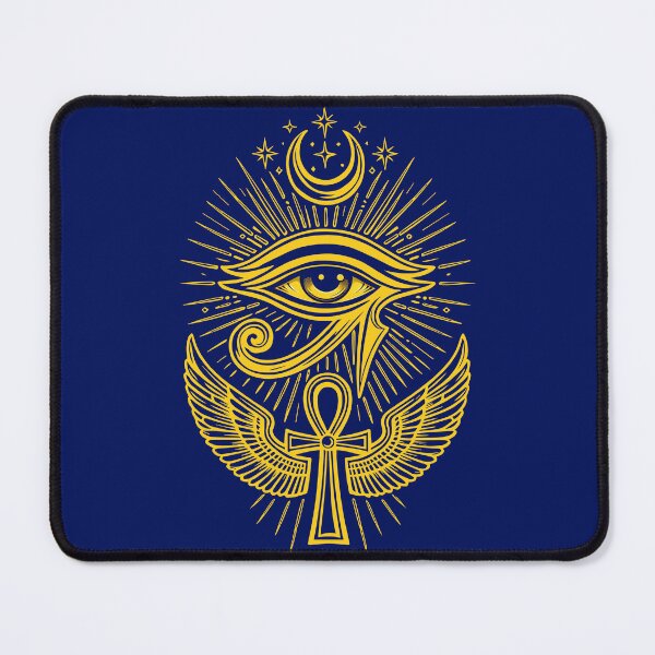 Item preview, Golden Eye of Horus Ankh Symbol – Ancient Egyptian Protection Art designed and sold by GulfSignature.