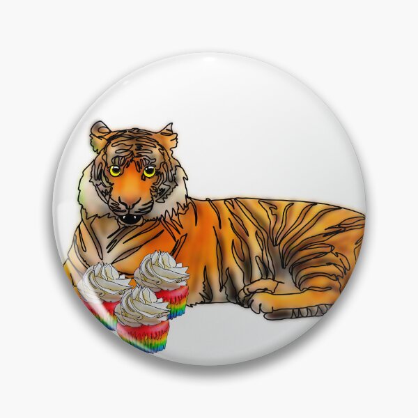 Item preview, Maple the Tiger With rainbow cupcakes mukbang– Animalzandfood  designed and sold by Ashley’sAnimalz.