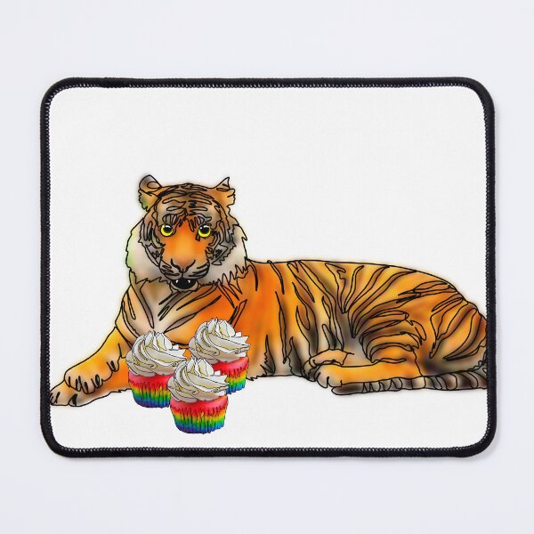 Item preview, Maple the Tiger With rainbow cupcakes mukbang– Animalzandfood designed and sold by Ashley’sAnimalz.