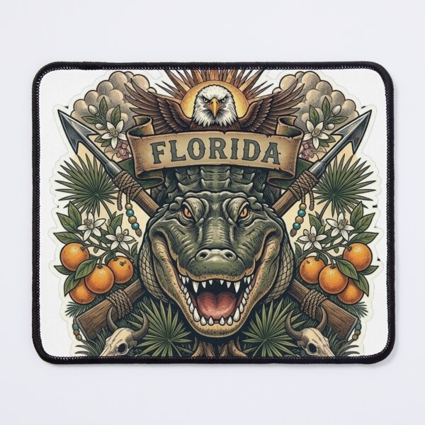 Item preview, Florida Alligator Neo-Traditional Tattoo Style Everglades T-Shirt designed and sold by VibeStudios268.