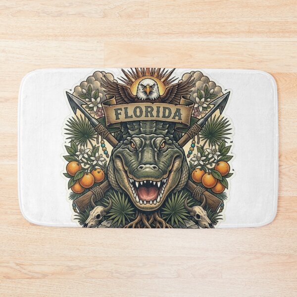 Item preview, Florida Alligator Neo-Traditional Tattoo Style Everglades T-Shirt designed and sold by VibeStudios268.