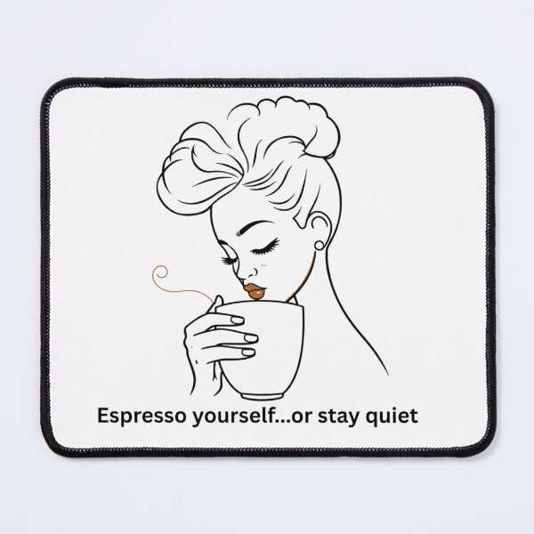 Item preview, Espresso Yourself or Stay Quiet — Black Woman Natural Hair Coffee Lover Funny Afro Art designed and sold by nancysdaughter.