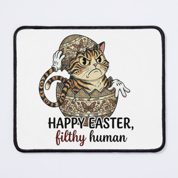 Item preview, Funny Angry Easter Tabby Cat in Detailed Egg - Filthy Human Quote designed and sold by PoomDesign.