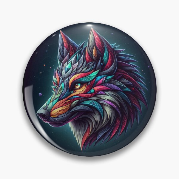 Item preview, Mystic Neon Wolf – Psychedelic Tribal Design designed and sold by Dogandesighn.