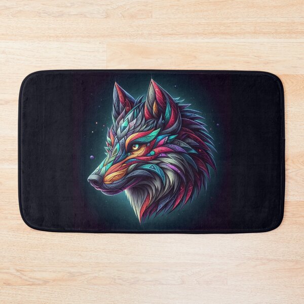 Item preview, Mystic Neon Wolf – Psychedelic Tribal Design designed and sold by Dogandesighn.
