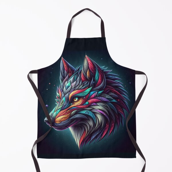 Item preview, Mystic Neon Wolf – Psychedelic Tribal Design designed and sold by Dogandesighn.