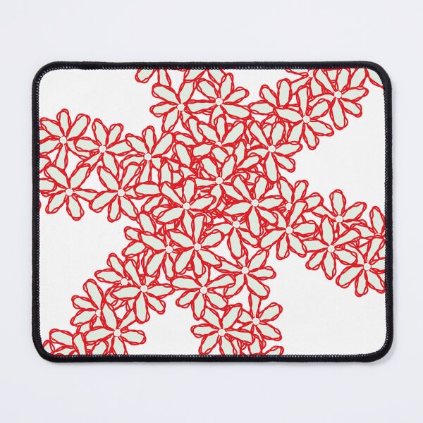 Item preview, Abstract Blue Floral Spiral – Red Outline Flower Swirl Pattern designed and sold by SurfaceLab.