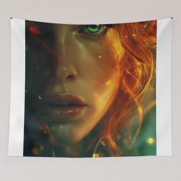 Item preview, Emerald Gaze in the Ember Veil designed and sold by oanaunciuleanu.