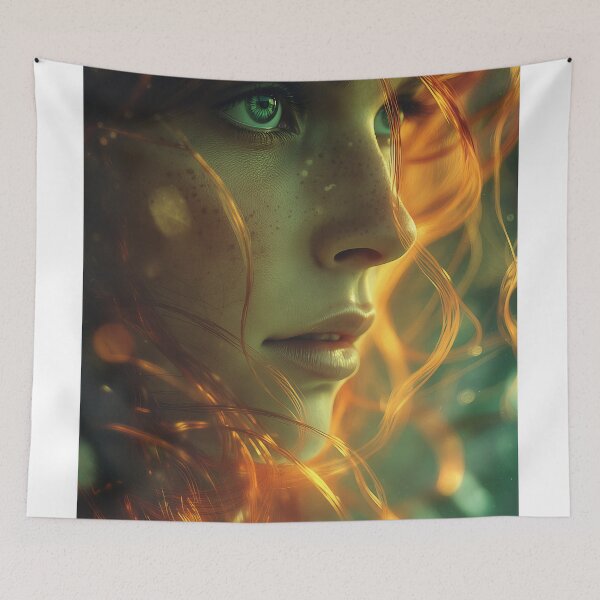 Item preview, Emerald Gaze in the Ember Veil designed and sold by oanaunciuleanu.