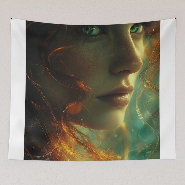 Item preview, Emerald Gaze in the Ember Veil designed and sold by oanaunciuleanu.