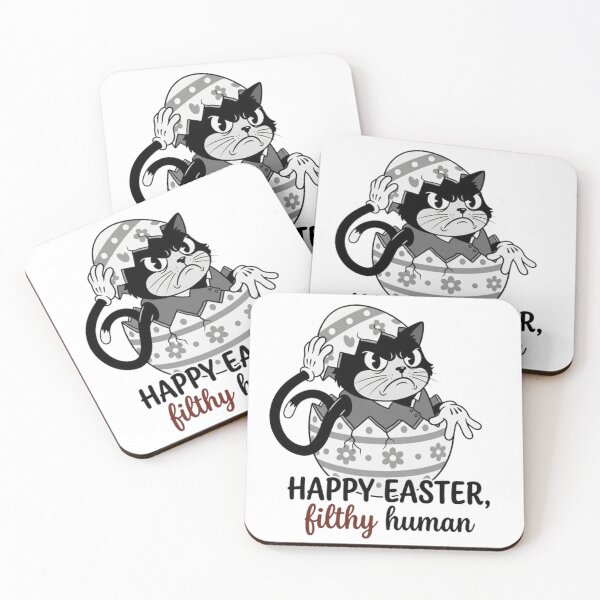 Item preview, Funny Grumpy Retro Cartoon Easter Cat Filthy Human Design designed and sold by PoomDesign.