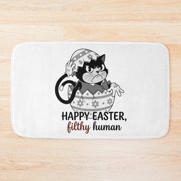 Item preview, Funny Grumpy Retro Cartoon Easter Cat Filthy Human Design designed and sold by PoomDesign.