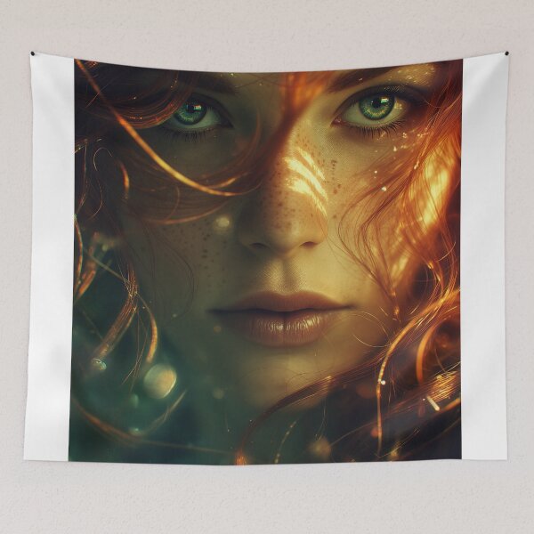 Item preview, Emerald Gaze in the Ember Veil designed and sold by oanaunciuleanu.