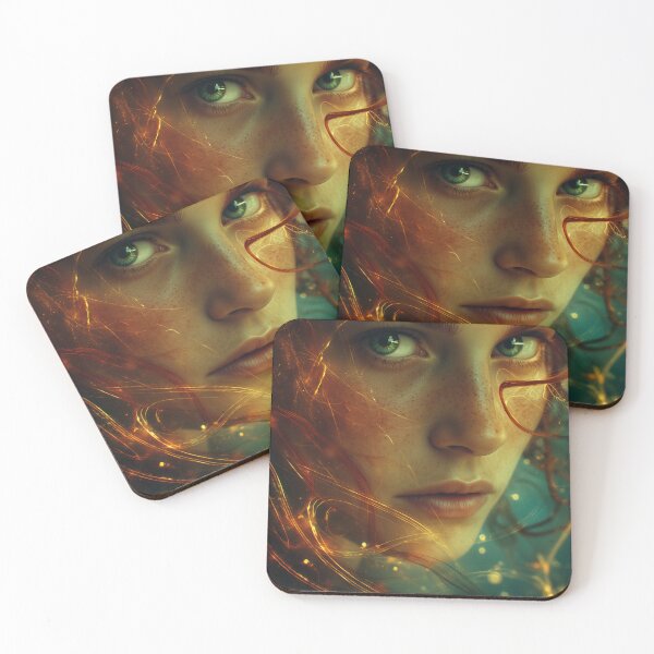 Item preview, Emerald Gaze in the Ember Veil designed and sold by oanaunciuleanu.
