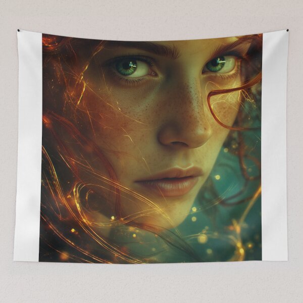 Item preview, Emerald Gaze in the Ember Veil designed and sold by oanaunciuleanu.