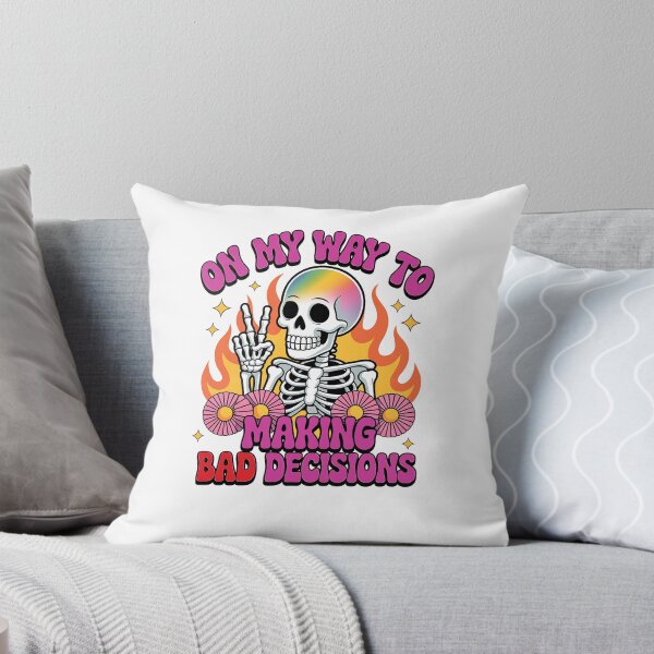 Item preview, Oh My Way To Making Bad Decisions - Skeleton Graphic Tee designed and sold by Maniutek.