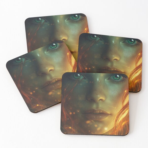 Item preview, Emerald Gaze in the Ember Veil designed and sold by oanaunciuleanu.