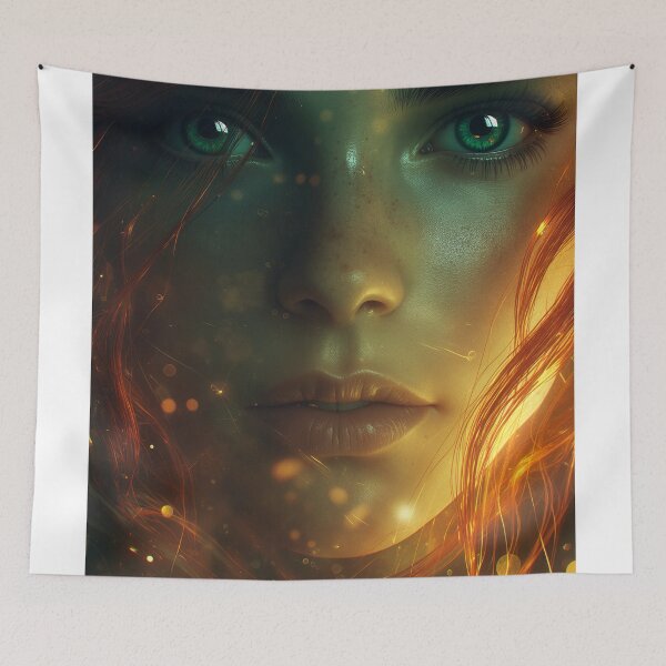 Item preview, Emerald Gaze in the Ember Veil designed and sold by oanaunciuleanu.