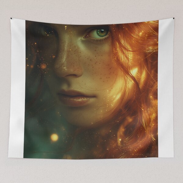 Item preview, Emerald Gaze in the Ember Veil designed and sold by oanaunciuleanu.