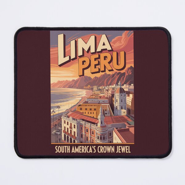 Item preview, Lima Peru Coast Illustration Travel Art Vintage designed and sold by KrisSidDesigns.