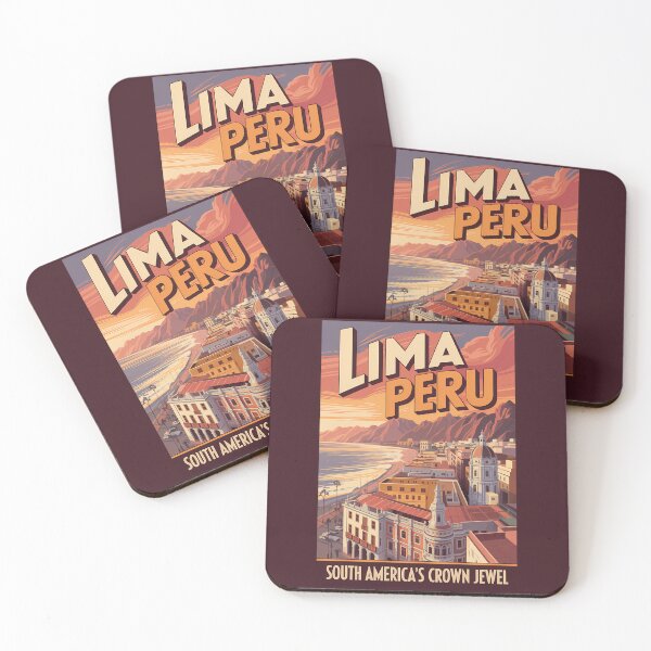 Item preview, Lima Peru Coast Illustration Travel Art Vintage designed and sold by KrisSidDesigns.