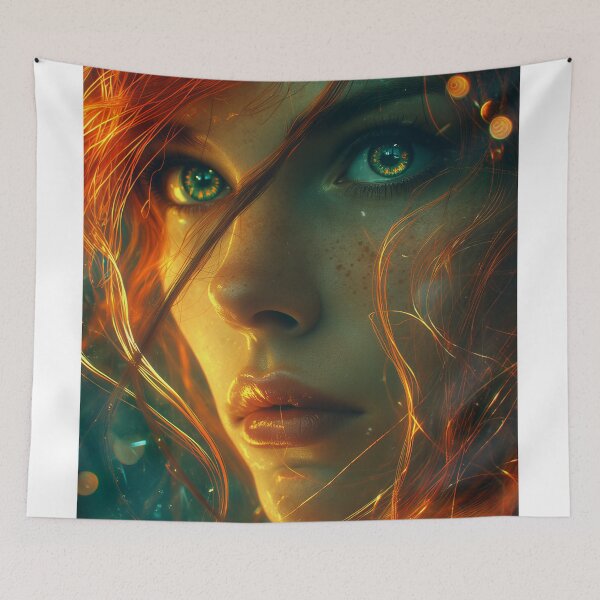 Item preview, Emerald Gaze in the Ember Veil designed and sold by oanaunciuleanu.