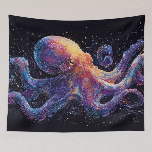 Item preview, Colorful octopus floats in space designed and sold by anytka.