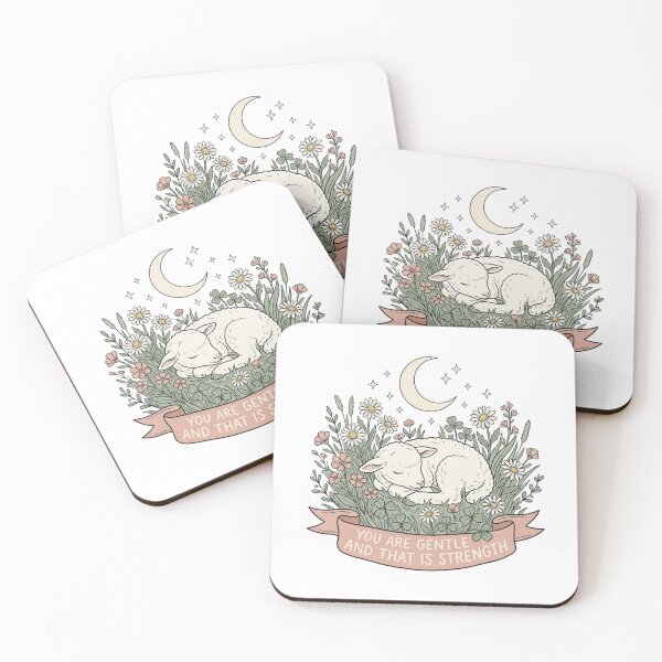 Item preview, You Are Gentle And That Is Strength — Cottagecore Lamb Mental Health Sticker designed and sold by AlexBloomStudio.