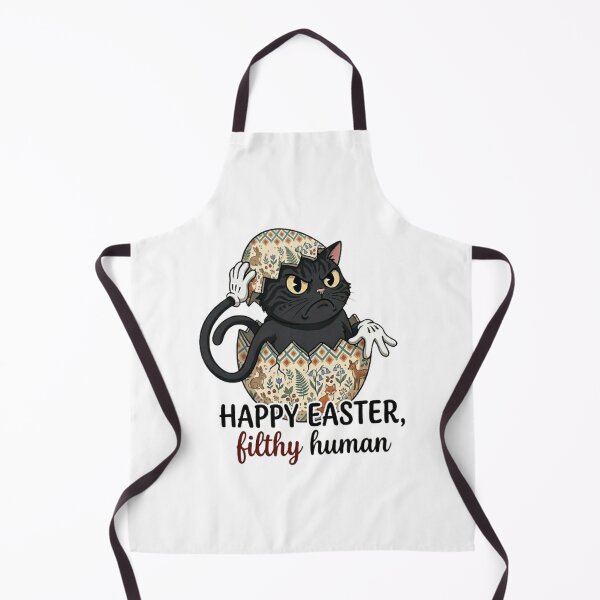 Item preview, Funny Angry Easter Black Cat in Cottagecore Egg - Filthy Human Quote designed and sold by PoomDesign.