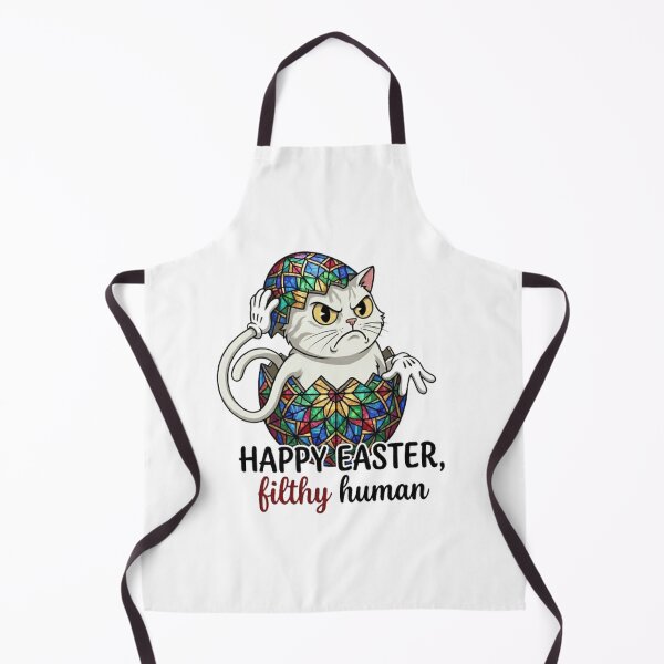 Item preview, Funny Angry Easter Cat Stained Glass Egg Filthy Human Sayings designed and sold by PoomDesign.