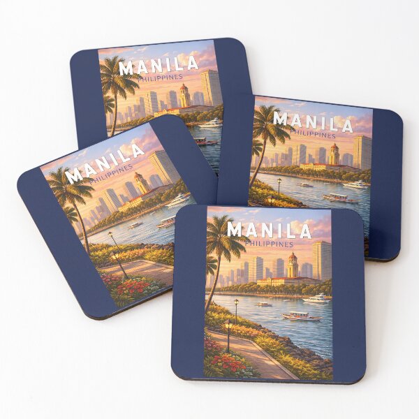 Item preview, Manila Philippines Skyline Illustration Travel Art Vintage designed and sold by KrisSidDesigns.