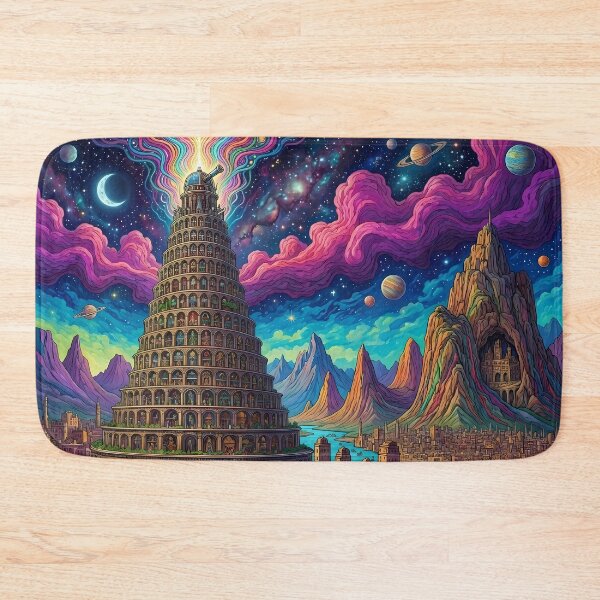 Item preview, Tower of Babel - Psychedelic Babylon Art designed and sold by Lucid Dream Pixel.