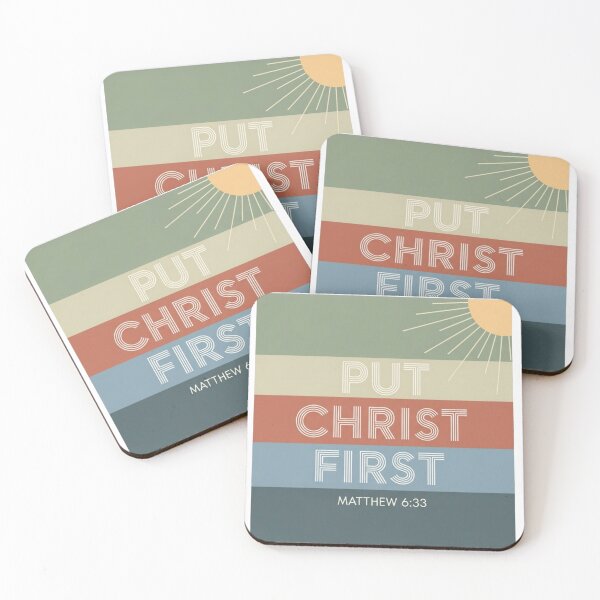 Item preview, Put Christ First Sticker – Matthew 6:33 Scripture – Neutral Christian Faith Laptop Decal designed and sold by Illustrated Faith.