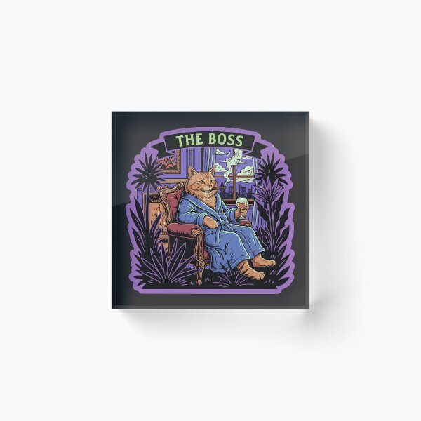 Item preview, "The Boss" Funny Mafia Orange Cat Cigar and Wine designed and sold by Cipher & Soul.