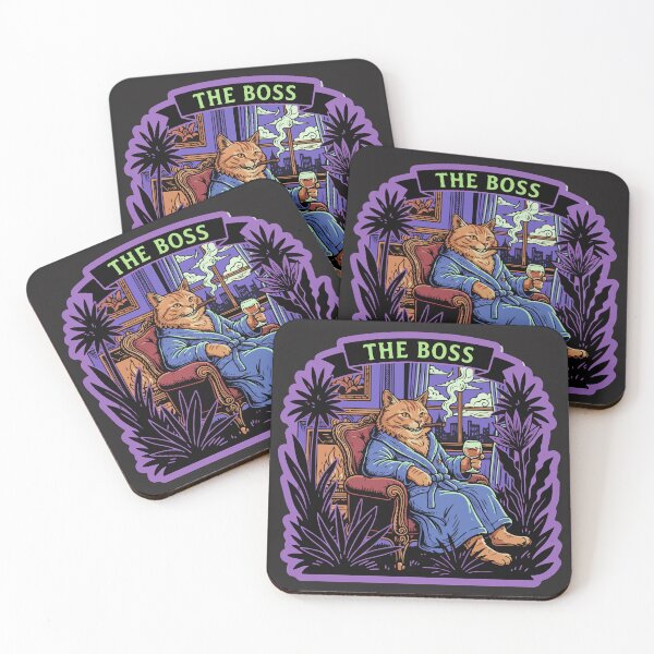 Item preview, "The Boss" Funny Mafia Orange Cat Cigar and Wine designed and sold by Cipher & Soul.
