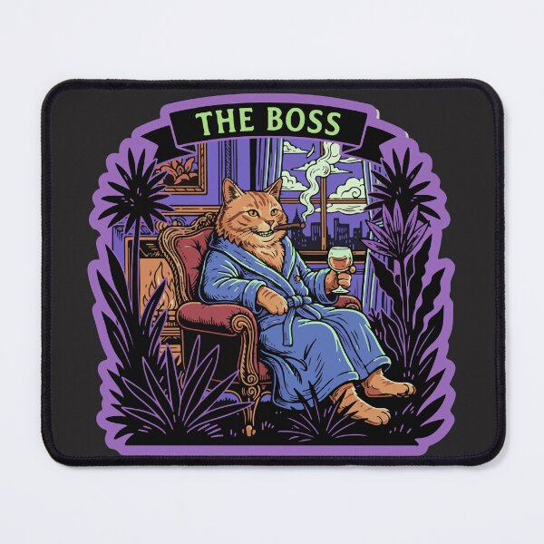 Item preview, "The Boss" Funny Mafia Orange Cat Cigar and Wine designed and sold by Cipher & Soul.
