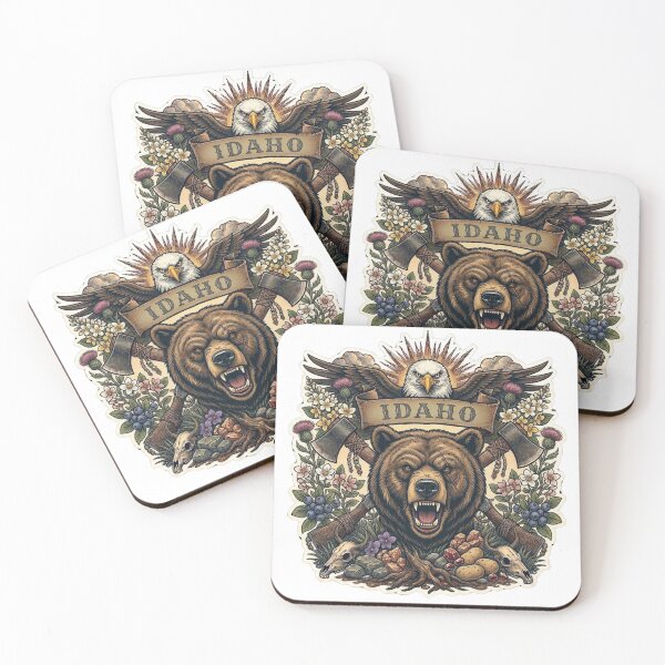 Item preview, Idaho Gem State Neo-Traditional Tattoo Grizzly Potato Huckleberry T-Shirt designed and sold by VibeStudios268.