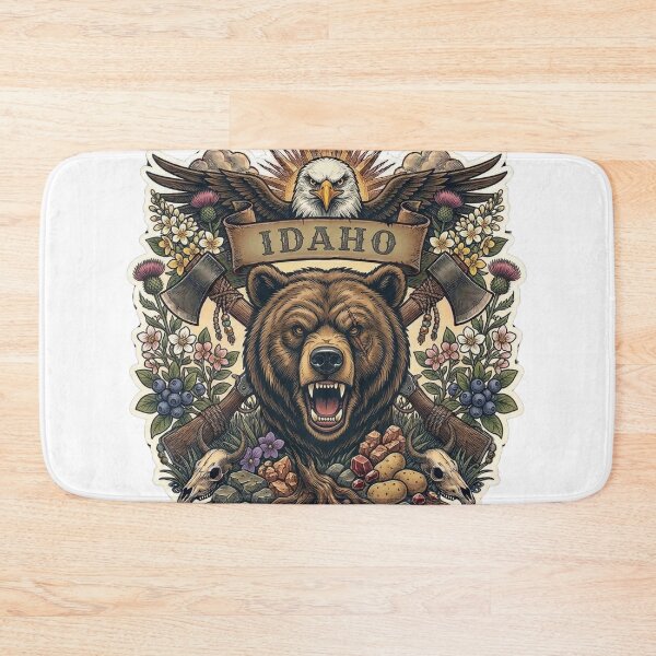 Item preview, Idaho Gem State Neo-Traditional Tattoo Grizzly Potato Huckleberry T-Shirt designed and sold by VibeStudios268.