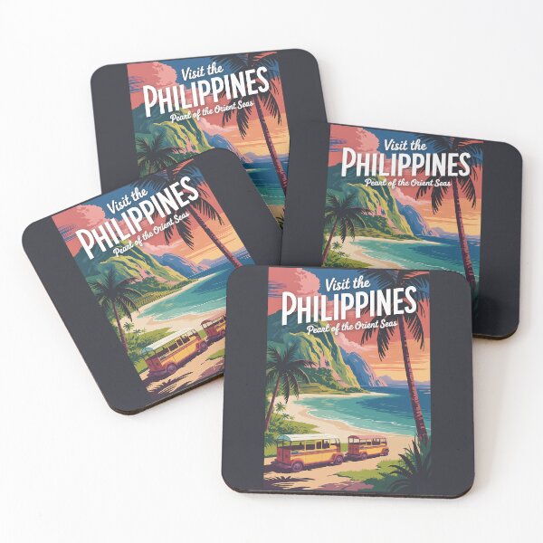 Item preview, Philippines Beach Illustration Travel Art Vintage designed and sold by KrisSidDesigns.