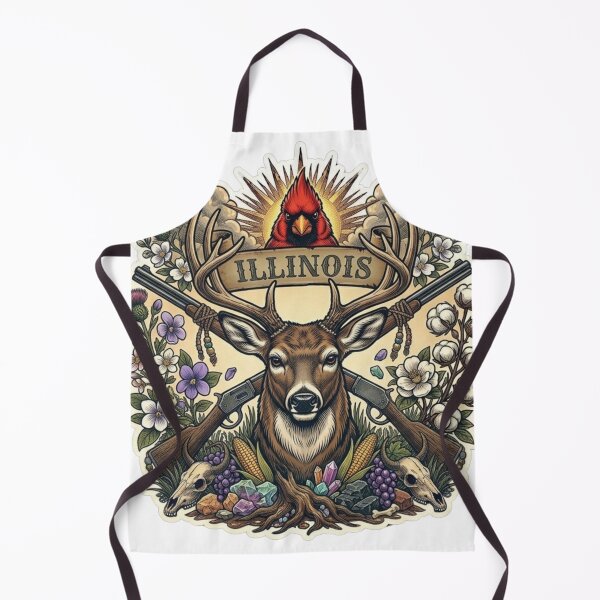 Item preview, Illinois Whitetail Deer Neo-Traditional Tattoo Style Prairie State T-Shirt designed and sold by VibeStudios268.