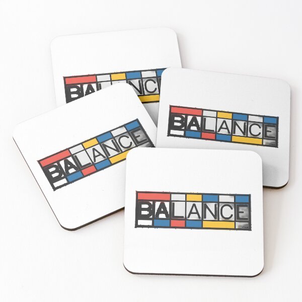Item preview, BALANCE Mondrian Minimalist Geometric Typography Art designed and sold by Common-Standard.