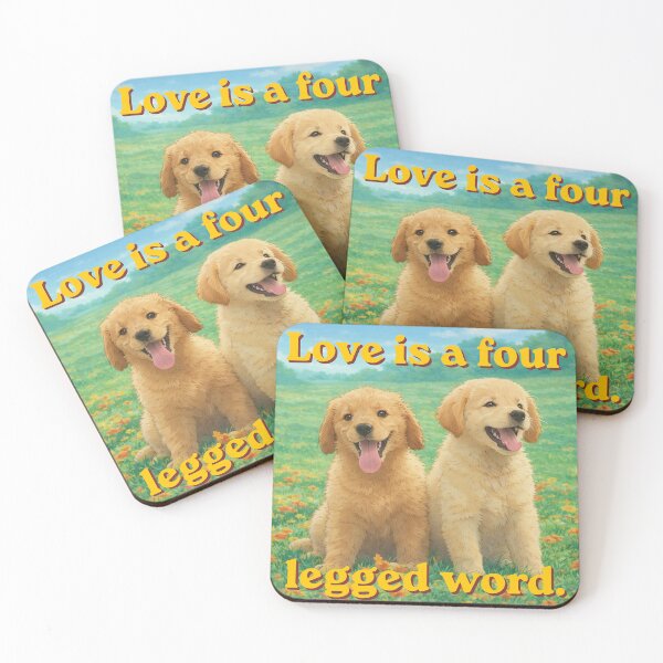 Item preview, Golden Retriever Puppies with Love is a Four Legged Word designed and sold by PetManiaStudio.