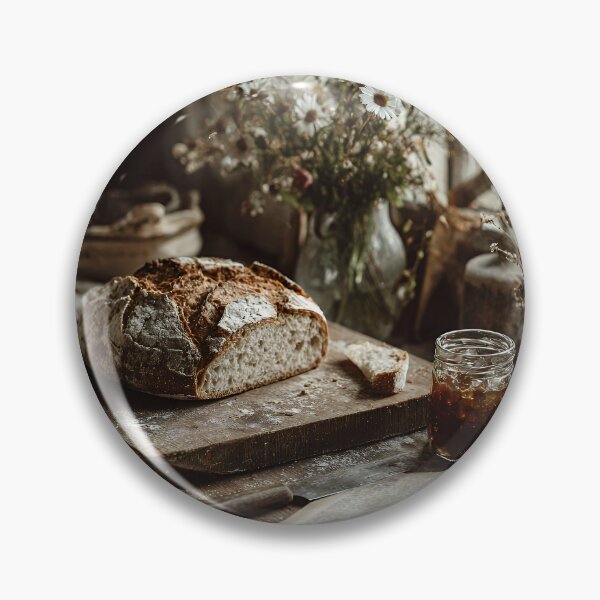 Item preview, Cozy Rustic Farmhouse Still Life with Sourdough Bread & Jam designed and sold by EK-World.